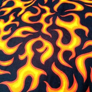 Handmade Corset GORGEOUS Black w Orange flames